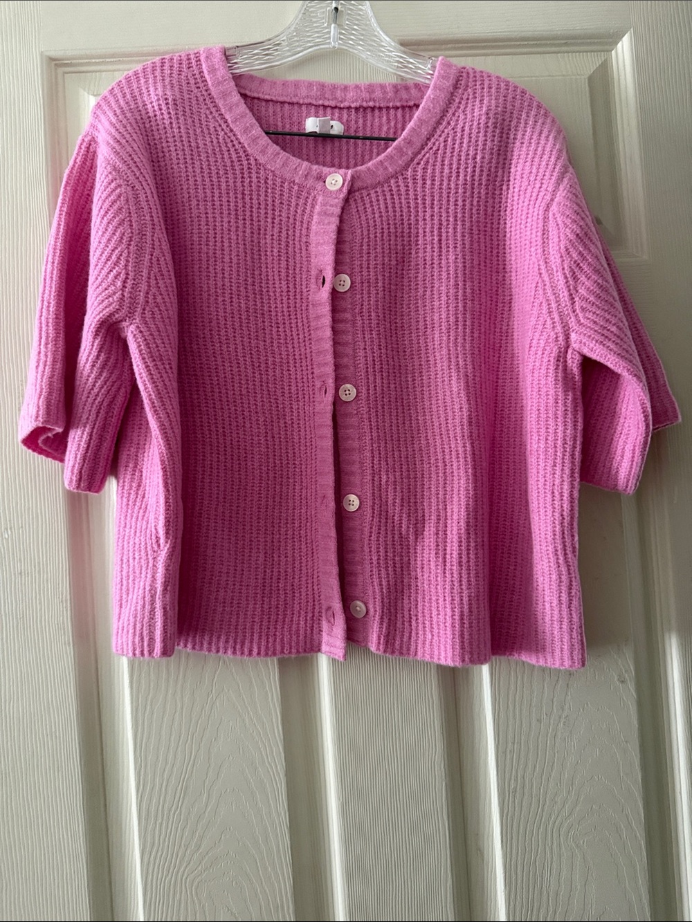 Aerie Pink Women's Button-Front Knit Sweater Cardigan